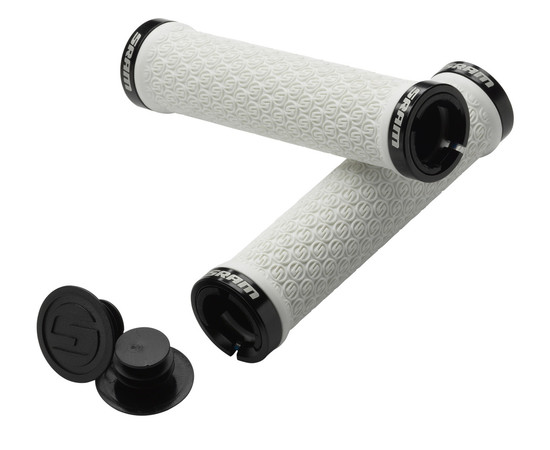 SRAM Locking Grips White with Double Clamps & End Plugs