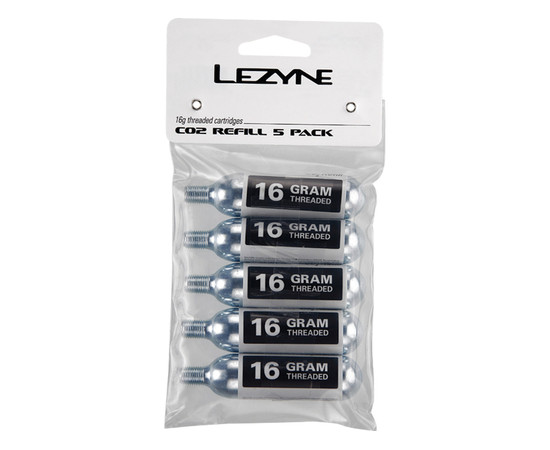 Lezyne CO2 cartridges, refill pack, 16g, 5pcs