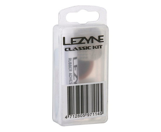 Lezyne Repair Kit Classic in plastic box, 7cc Glue, 6x Round Patch, 2x Oval patch, 1x Scuffer