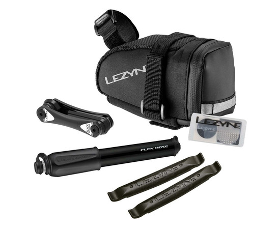 Lezyne Saddle Bag Caddy (M), black with Hand Pump Sport Drive HP