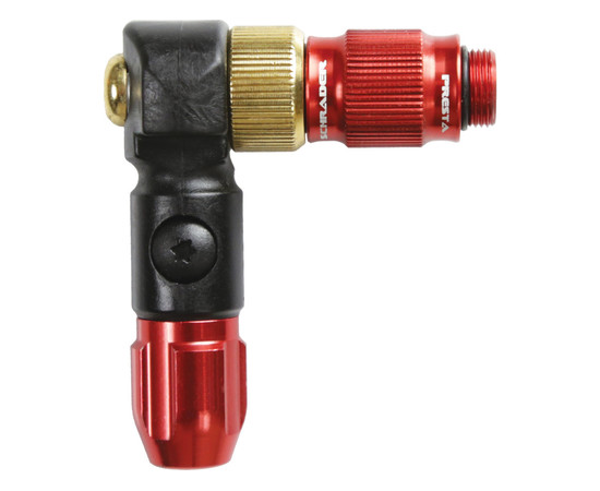 Lezyne ABS-1 Pro Chuck Pump Head with Presta and Shrader for High Pressure Hose, red