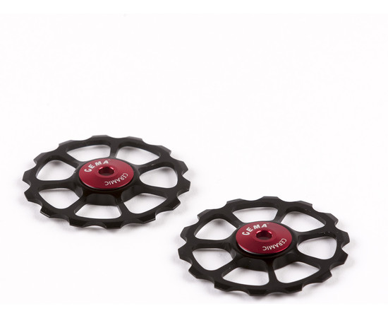 10/11V Pulley wheels (OS 12-14T) Ceramic - black