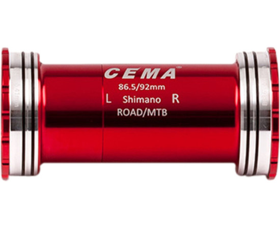BB86-BB92 for Shimano W: 86,5/92 x ID: 41 mm Ceramic - Red, Interlock
