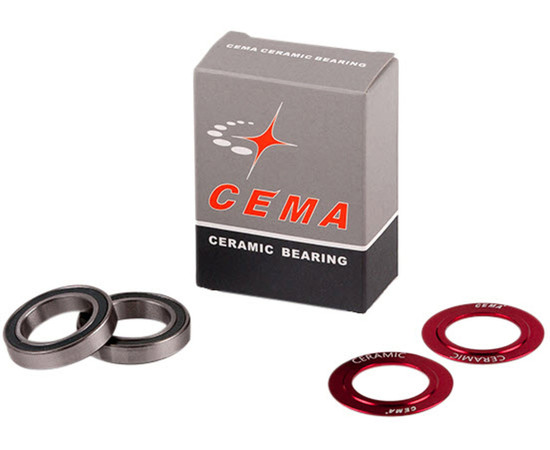 Sparepart bearing kit for CEMA BB Includes 2 bearings and 2 covers CEMA 30 mm - Ceramic - Red