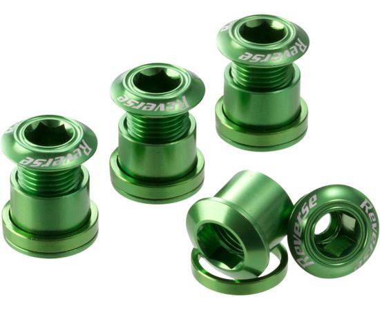 REVERSE chainring screw set 4 pieces green