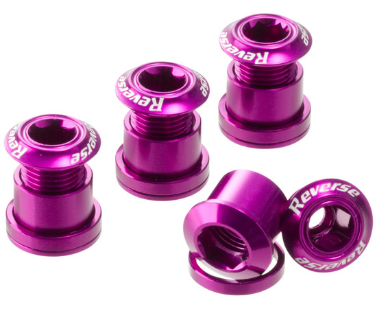 REVERSE chainring screw set 4 pieces purple