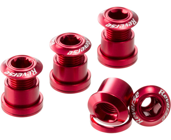 REVERSE chainring screw set 4 pieces Red