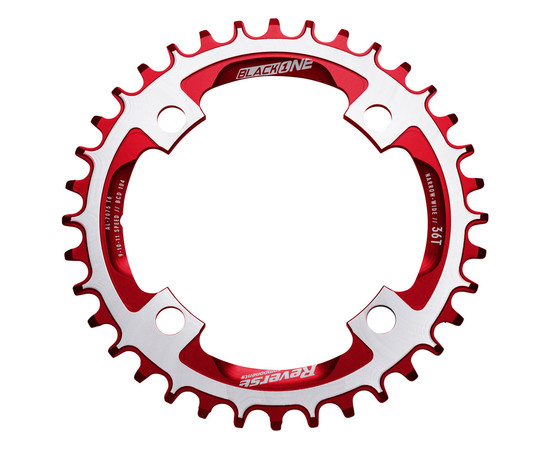 REVERSE chainring Black One 104mm 36T Narrow-Wide red-silver