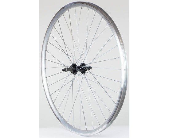 Rear wheel 28" alloy freewheel hub (machinery bearings), DoubleWall silver rim