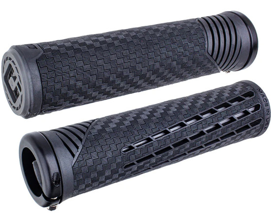 ODI CF Lock-On Grips Pearl Black/Gray with Black Clamp