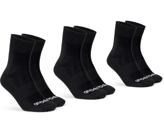 GripGrab Lightweight SL Regular Cut Summer Socks 3-Pack L, black