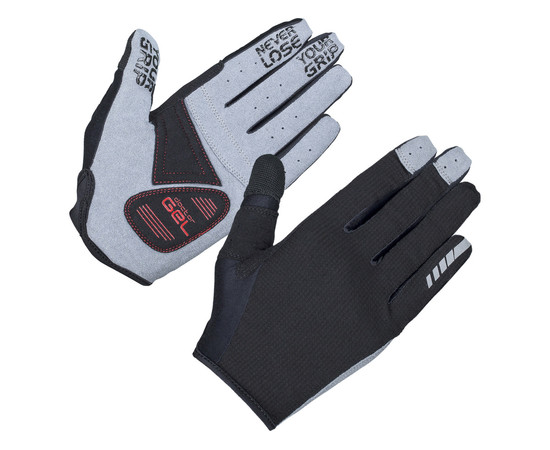 GripGrab Shark Padded Full Finger Summer Gloves M, black