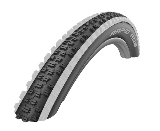 Tire 27.5" Schwalbe Rapid Rob HS 425, Active Wired 57-584 / 27.5x2.25 White Stripes