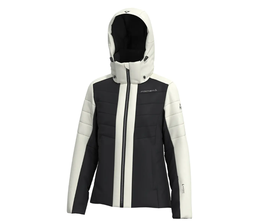 Fischer SOLEI NEO womens ski jacket, black white, Size: S, Colors: Black-white