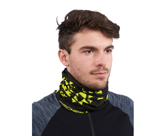 Fischer Ci Logo bandana, black yellow, Colors: Black-neon yellow