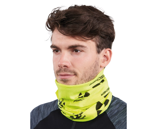 Fischer Ci Logo bandana, black yellow, Colors: Neon yellow