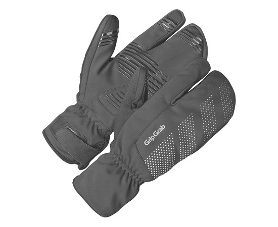 GripGrab Ride Windproof Deep Winter Lobster Gloves XS, black, Size: L, Colors: black