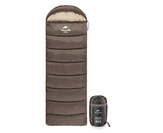 Naturehike ENVELOPE STYLE sleeping bag with hood U150, gray, Krāsa: Grey