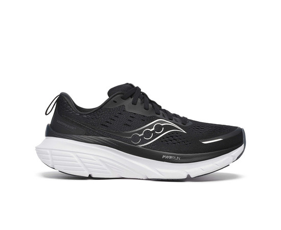 Saucony Women's Guide 18 Road Running Shoes Regular [CLONE], Izmērs: 36, Krāsa: Black/White