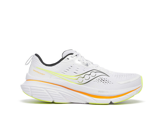 Saucony Men's Guide 18 Road Running Shoes, Dydis: 38, Spalva: White/Peel