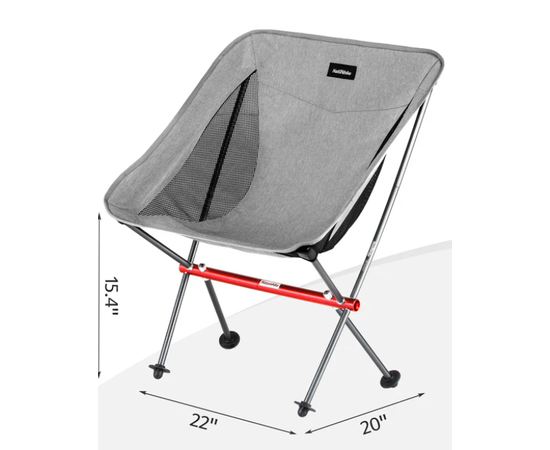 Naturehike YL05 Oversized Lightweight Camping Chair, Colors: Grey