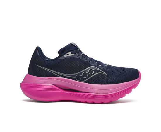 Saucony Women's Endorphin Trainer Road Running Shoes, Size: 36, Farbe: Navy/Fuchsia