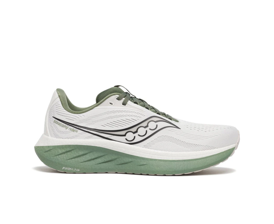 Saucony Men's Ride 18 Road Running Shoes, Size: 38, Farbe: White/Olivine