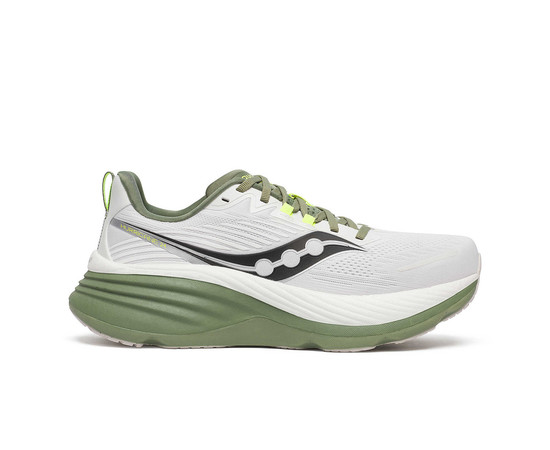 Saucony Men's Hurricane 24 Road Running Shoes, Size: 38, Colors: White/Olivine