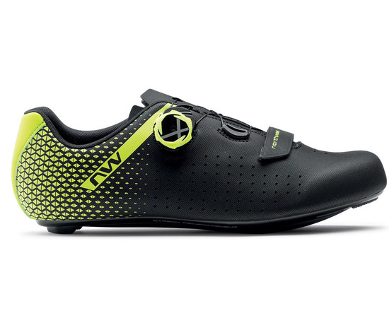 Shoes Northwave Core Plus 2 Road black-yellow fluo-43, Size: 45½
